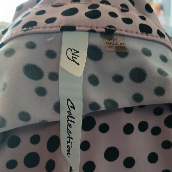 NY Collection Top Shirt Women's Pink & Black spotted Size PXL - Picture 2 of 14